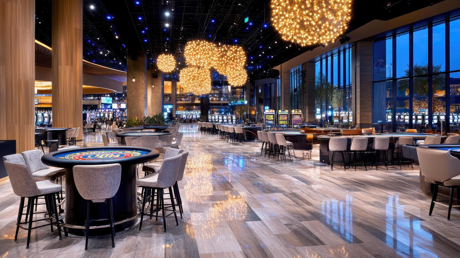 Vibrant casino atmosphere with entertainment